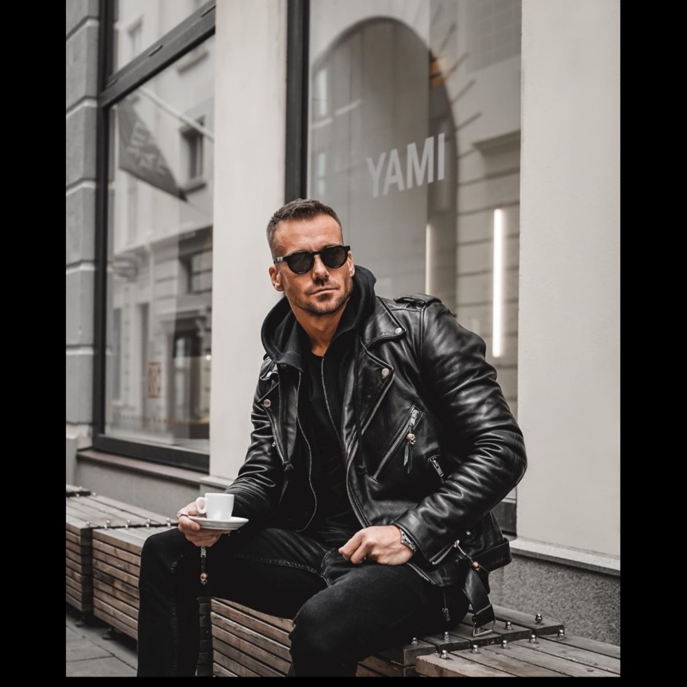 Wilson's Leather Vintage Leather Motorcycle Black Jacket